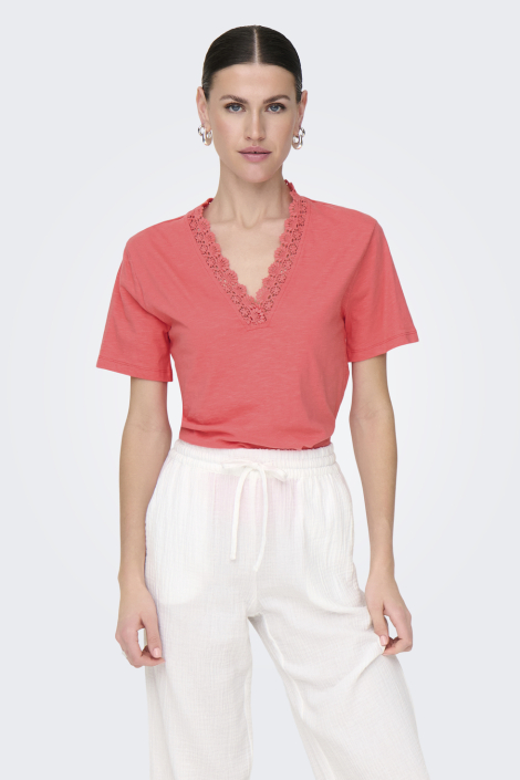 Jacqueline de Yong roze dames t-shirt