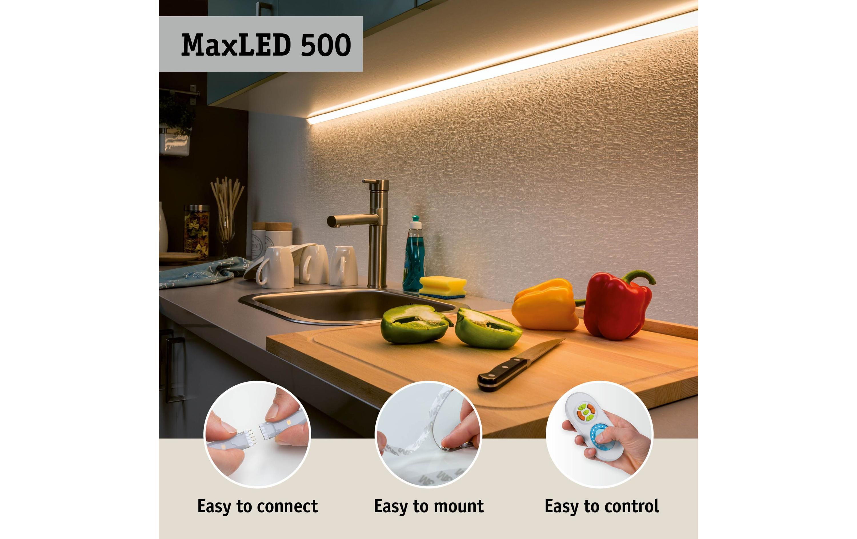 MaxLED 500 LED Strip RGBW inkl. Adapterkabel 10 m<br>Universal-Bandleuchte