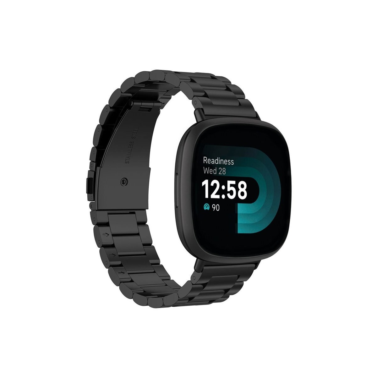 Armbånd Rustfritt stål Fitbit Versa 4 - Svart