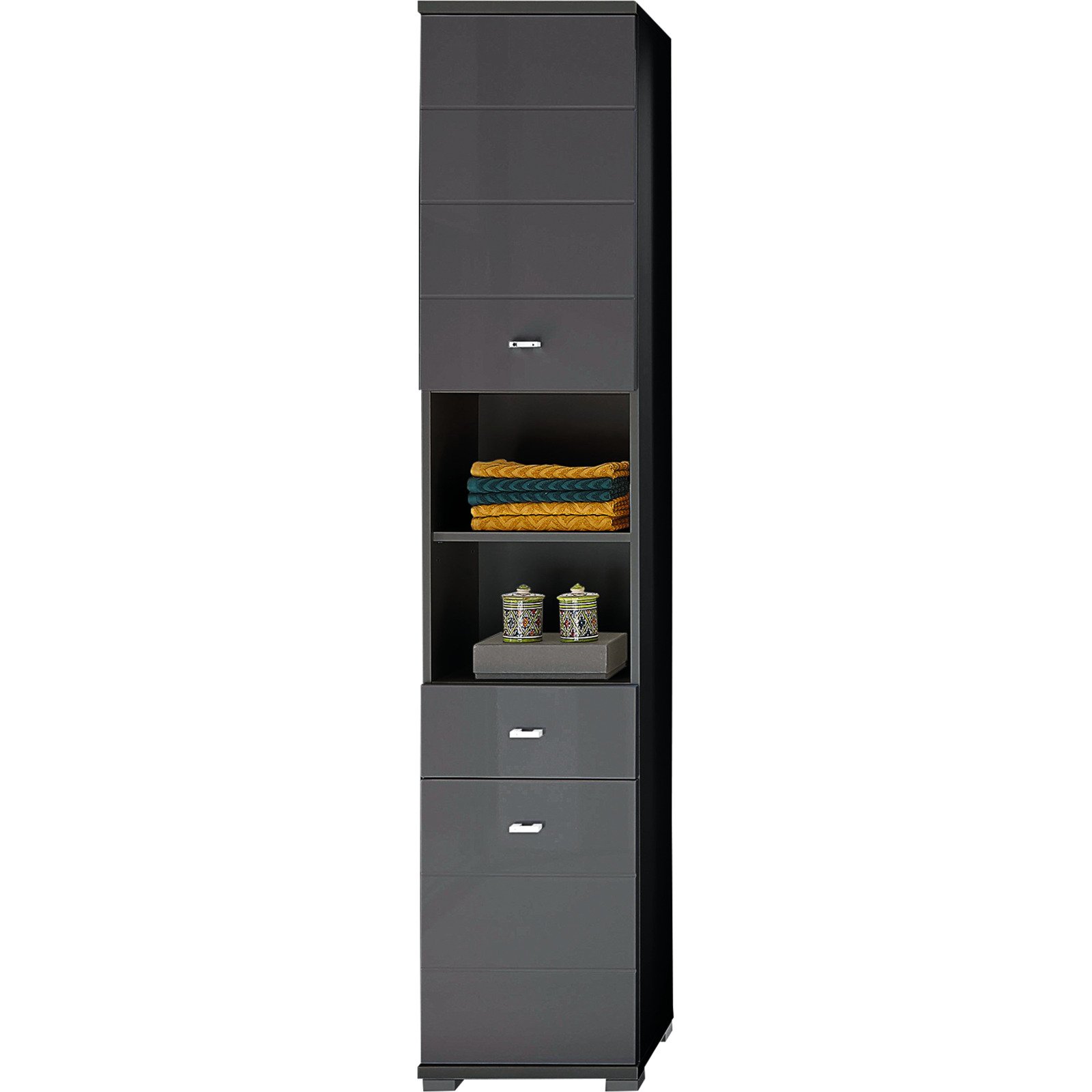 Badhochschrank Loop Dekor grau 38 x 190 x 30 cm