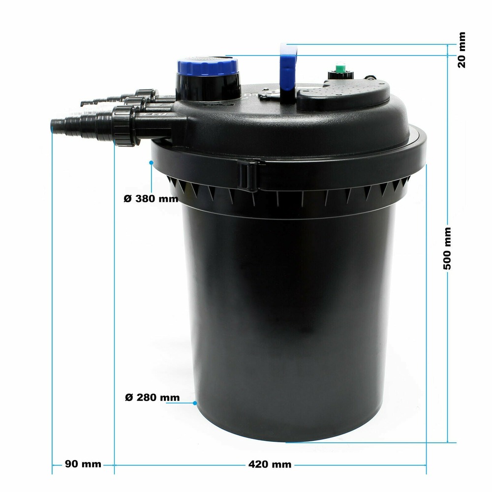 Filtre de bassin à pression uv 11 watts 10000 litres nettoyage facile
