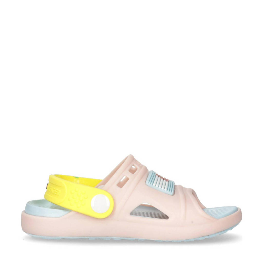 Tommy Hilfiger badslippers met hielbandje lichtroze