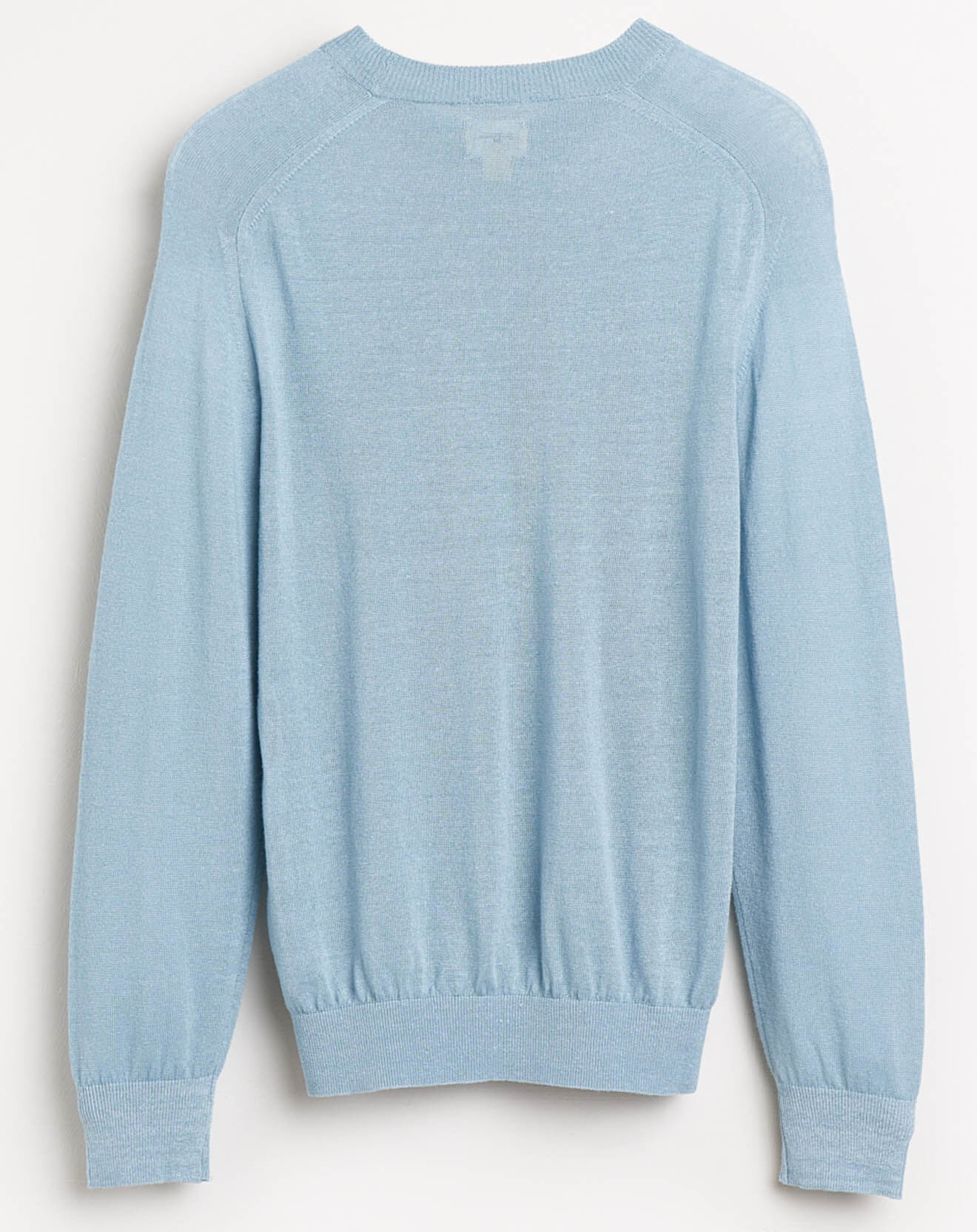 Bellerose Pull en Lin & Laine vierge Nepro col rond bleu clair