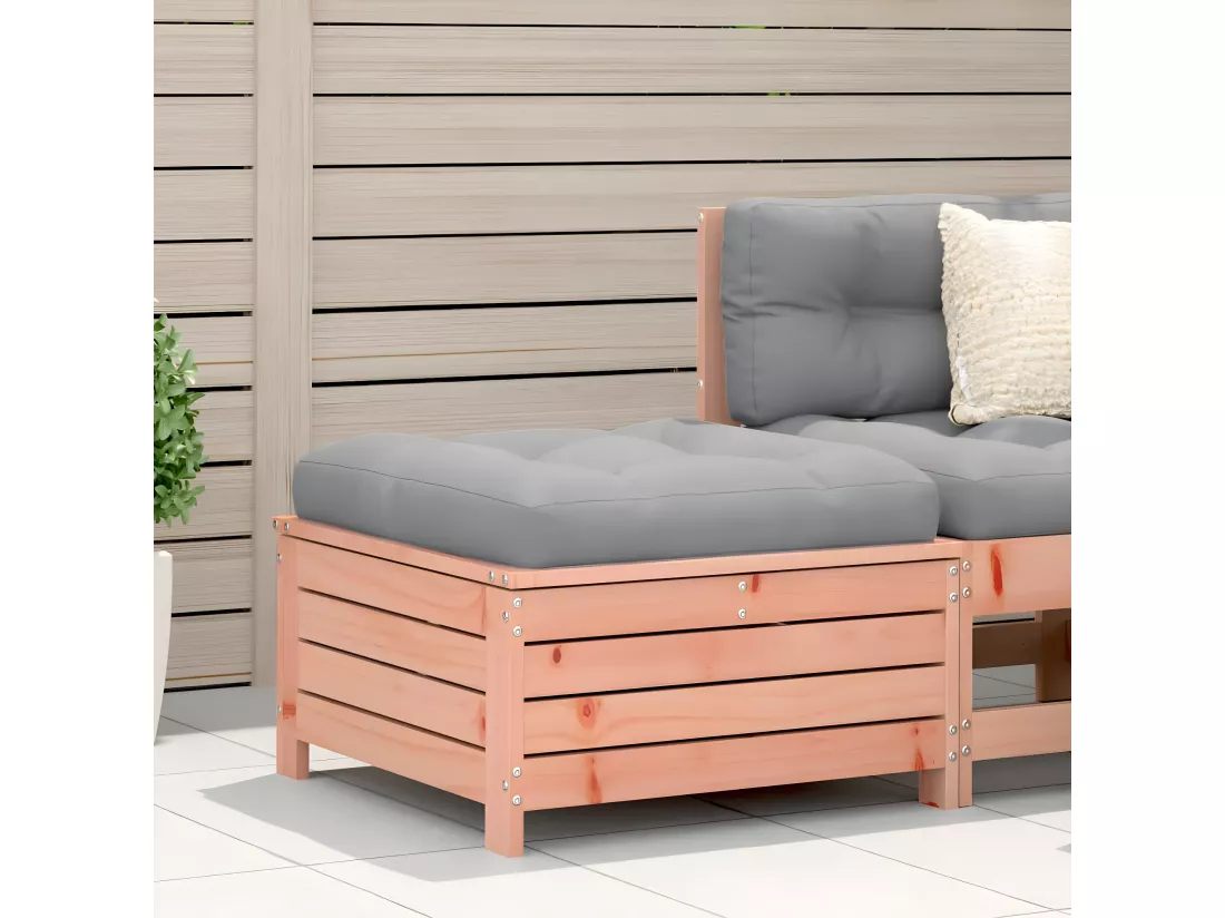 Repose-pied de jardin avec coussin bois massif douglas