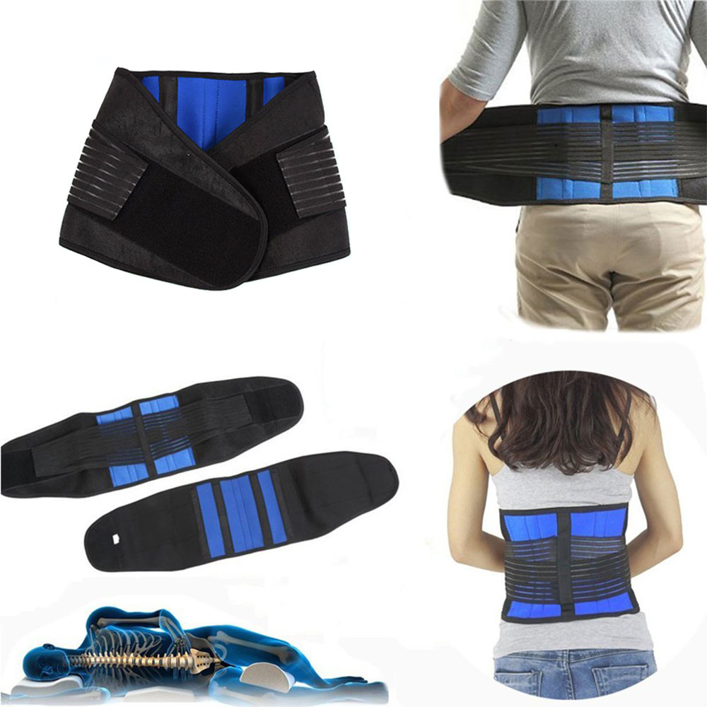 (Gr. XL) Neopren Rückengurt Geradehalter Haltungsunterstützung zur Entspannung für Männer / Frauen - Schwarz / Blau