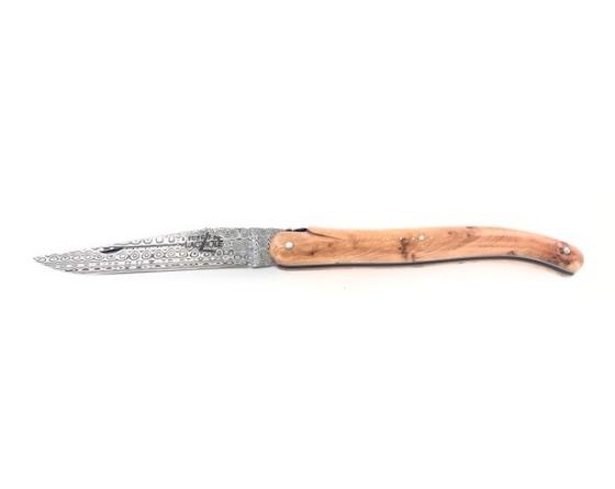 Laguiole Tradition 12 cm - damas - Genévrier Couteau de Poche Forge de Laguiole