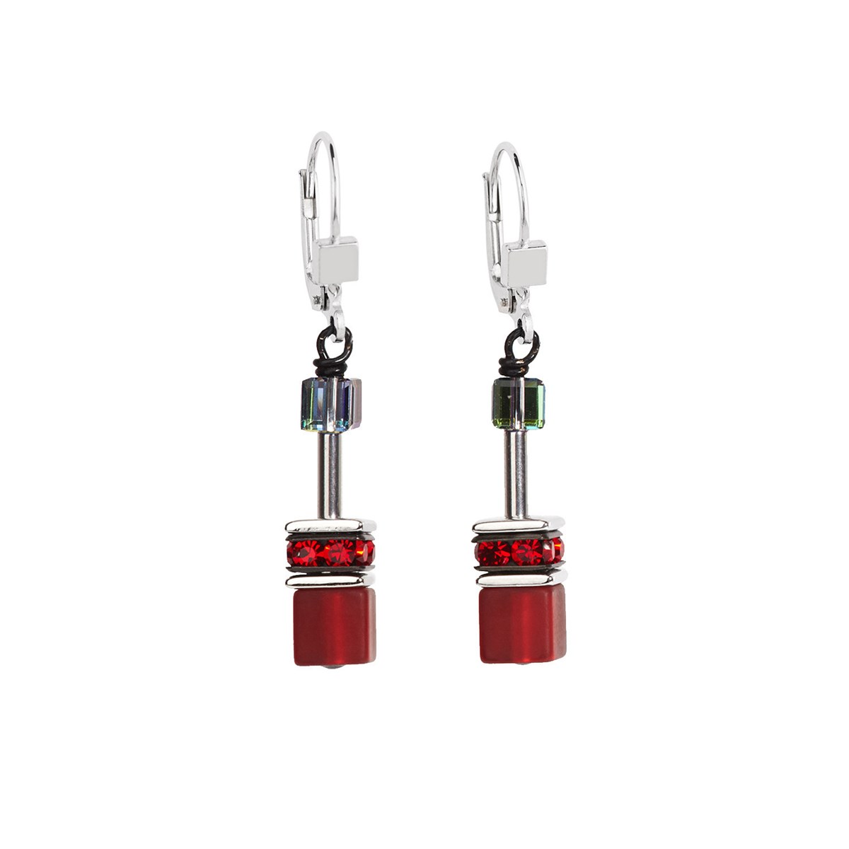 Boucles d'oreilles Coeur de Lion Geocube rouges