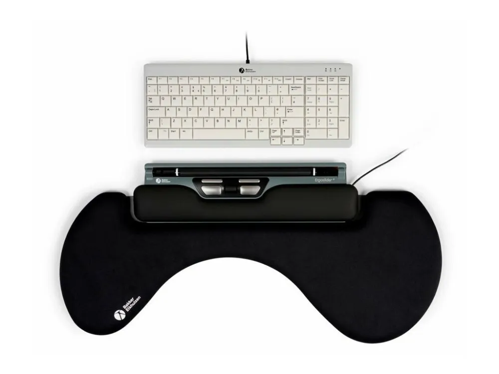 Bakker Elkhuizen ErgoSlider Plus - Central pegeenhed - ergonomisk - universel - højre- og venstrehåndet - laser - 5 knapper - kablet - USB - sort, mørkegrå, gul