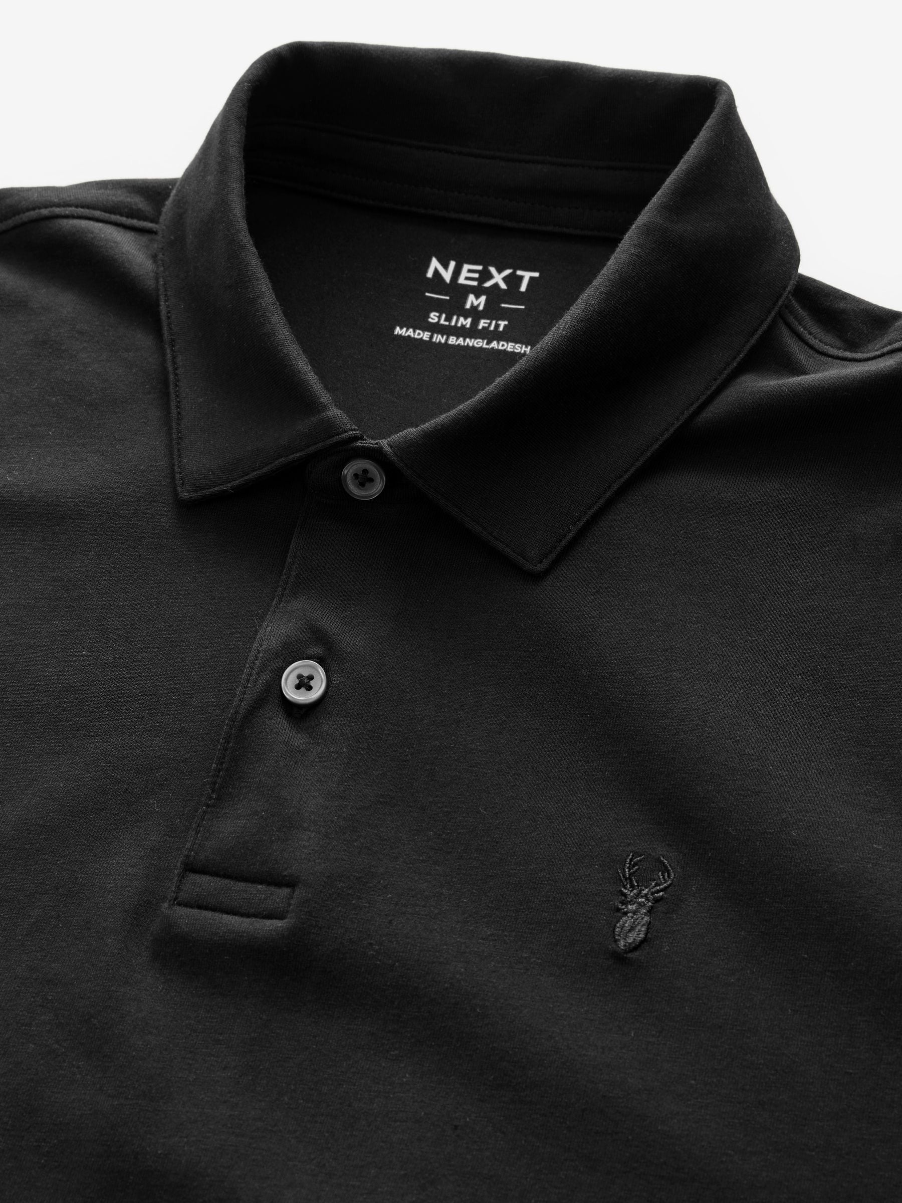Marineblauw/zwart/grijs/wit/saliegroen - Slim Fit - Set van 5 jersey poloshirts met korte mouwen