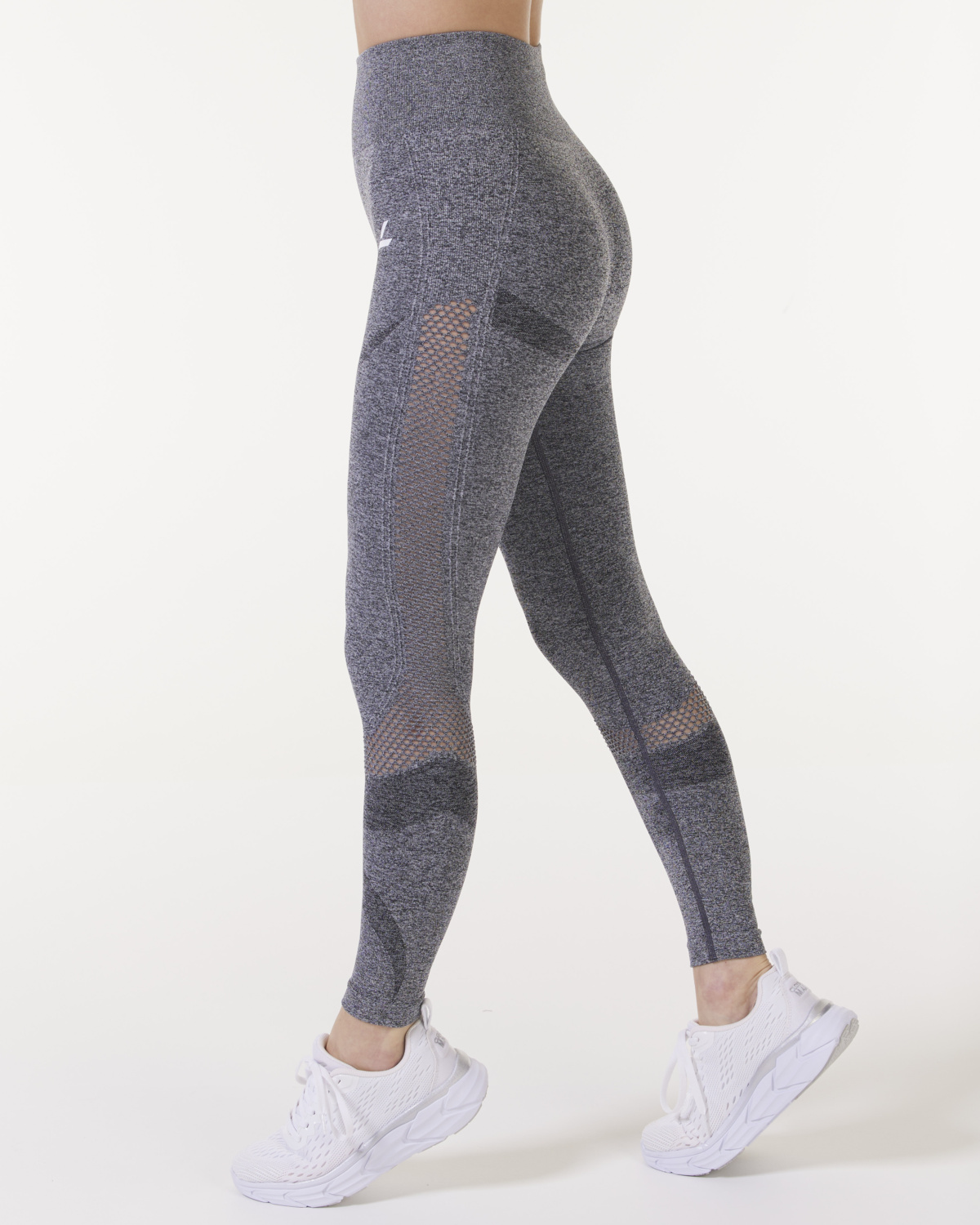 LEVITY Eclipse Mesh Seamless Tights Grey Melange