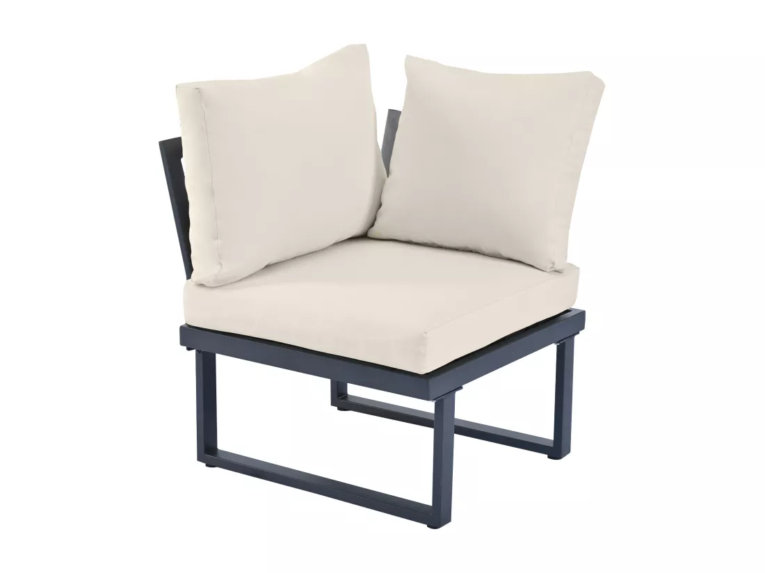 Ensemble de relaxation de jardin, position d'angle, chaise longue réglable (5 niveaux de réglage, max. 55°), avec table basse, gris + beige