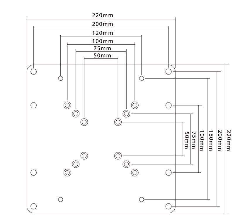 Basic Adapter für TV Wandhalterung VESA Fernseher Verbindungsstück bis 30kg (63267) - Schwarz
