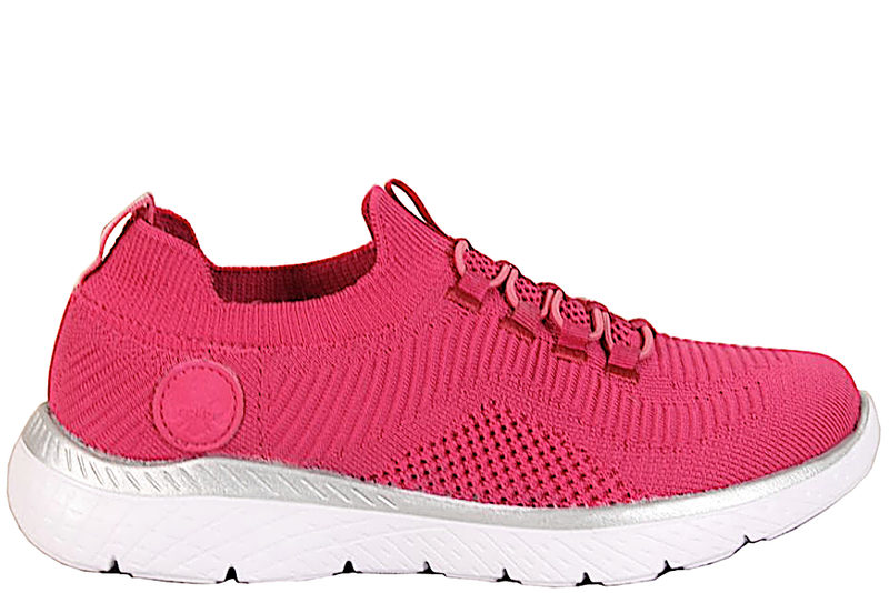 RIEKER SKO I PINK MESH MED ELASTIK SNØREBÅND