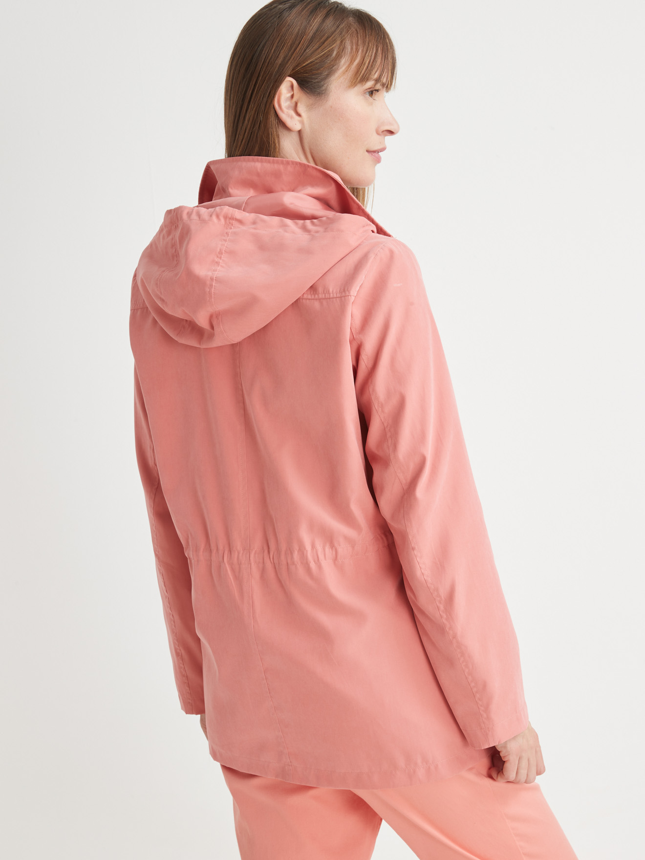 Parka déperlante toucher peau de pêche