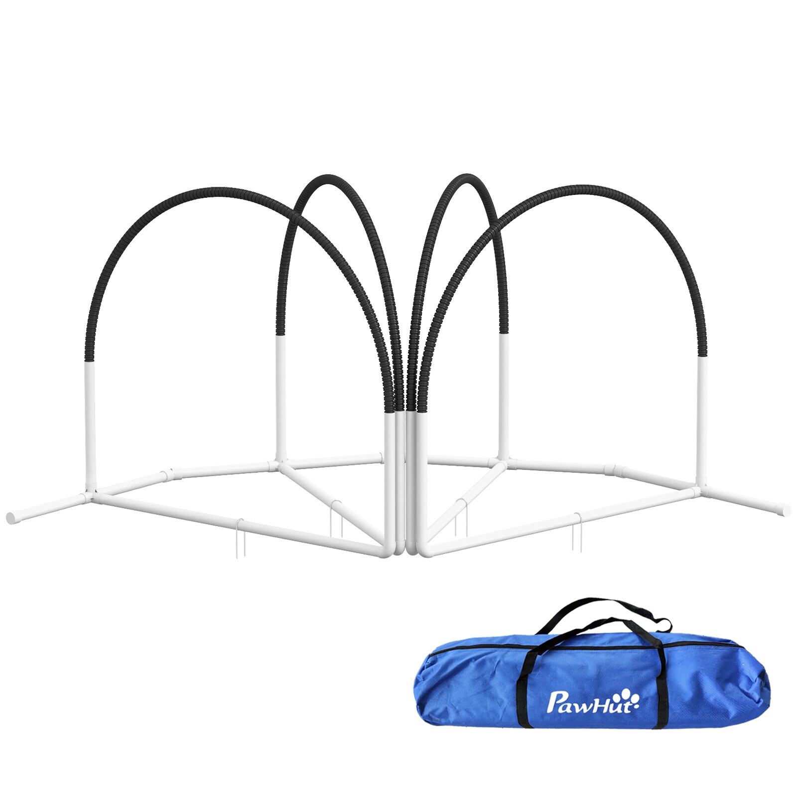 PawHut Hürdenlaufset mit Tragetasche weiß 89L x 69B x 99H cm