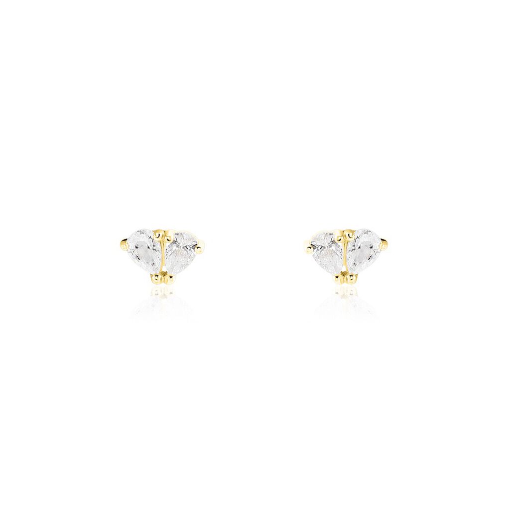 Boucles D'oreilles Puces Amanda Or Jaune Oxyde De Zirconium