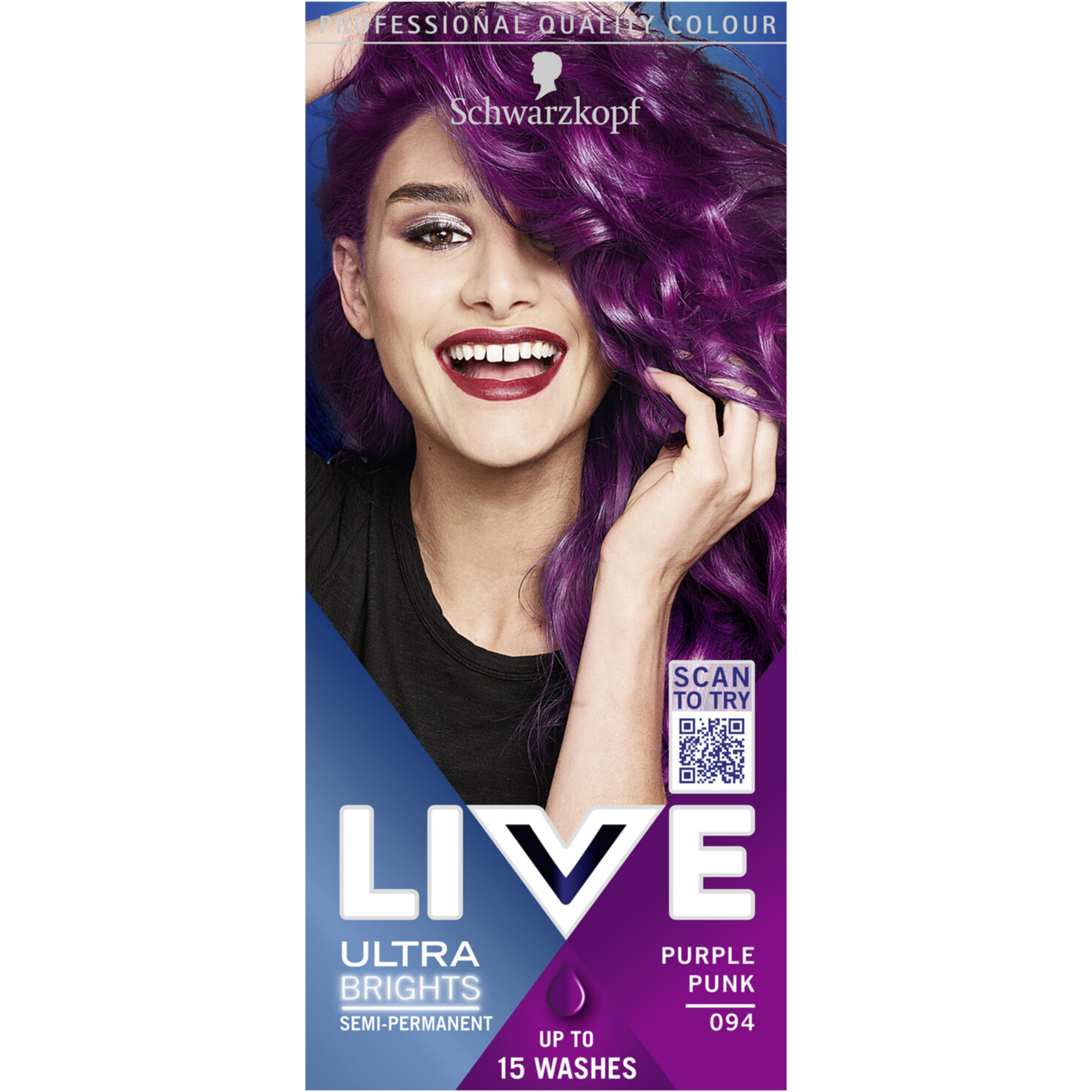 Schwarzkopf LIVE Ultra Brights or Pastel Semi-Permanente Coloration 094 Purple Punk