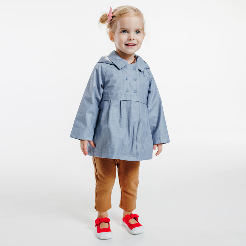 Manteau à capuche 3 en 1 bleu bébé fille