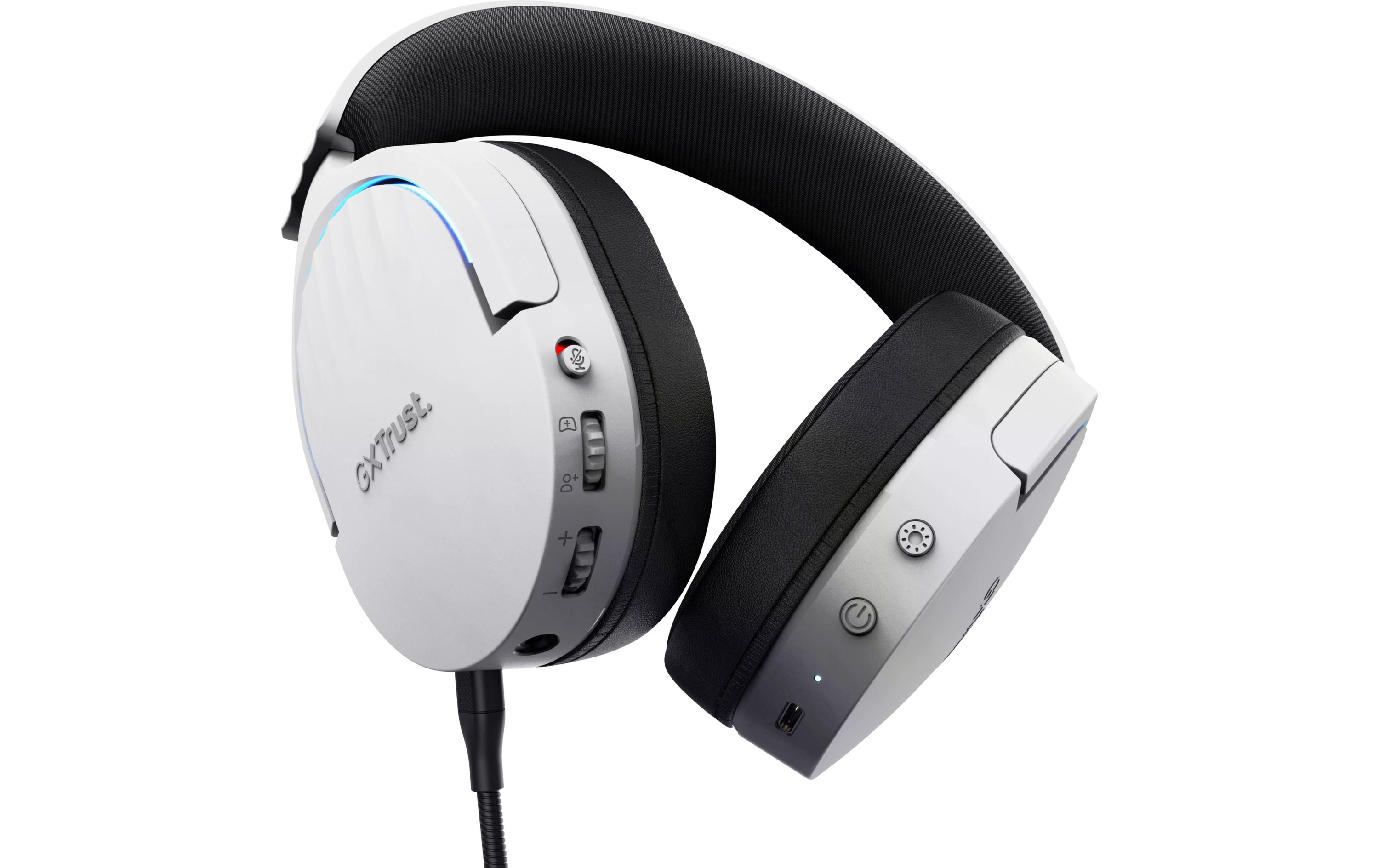 Headset GXT 491W FAYZO Schwarz/WeissLeistungsstarkes ohrumschliessendes kabelloses Gaming-Headset für ein kabelloses immersives Gaming-Erlebnis