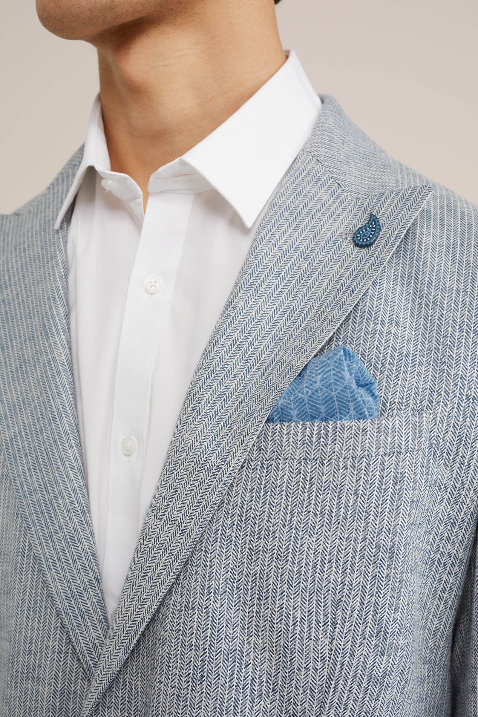 slim fit blazer met dessin WE Fashion Grijsblauw