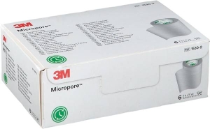 3M MICROPORE Rollenpflaster ohne Dispenser 50mmx9.14m weiss, 6 Stück