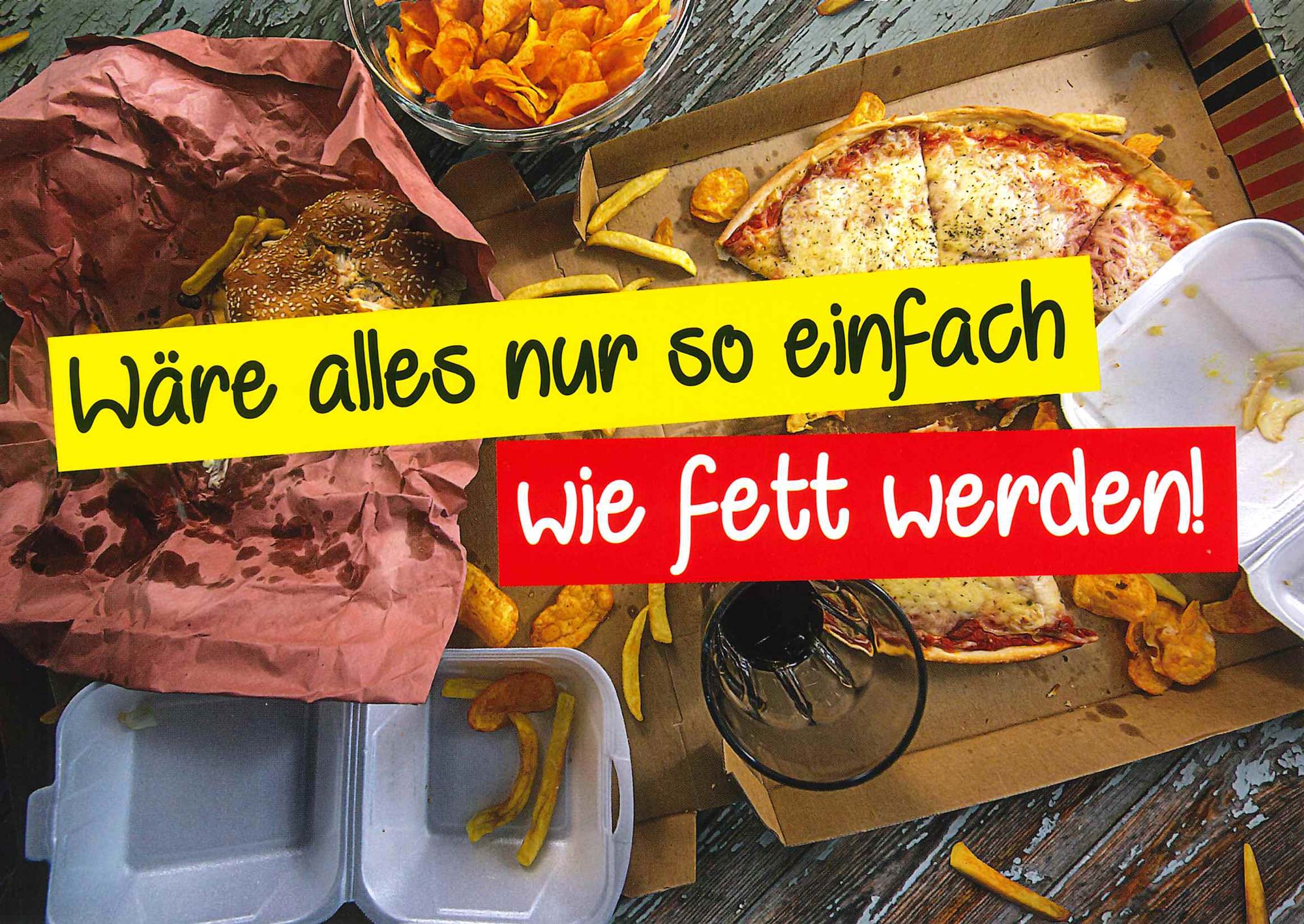 Postkarte 'Fett werden' günstig bestellen