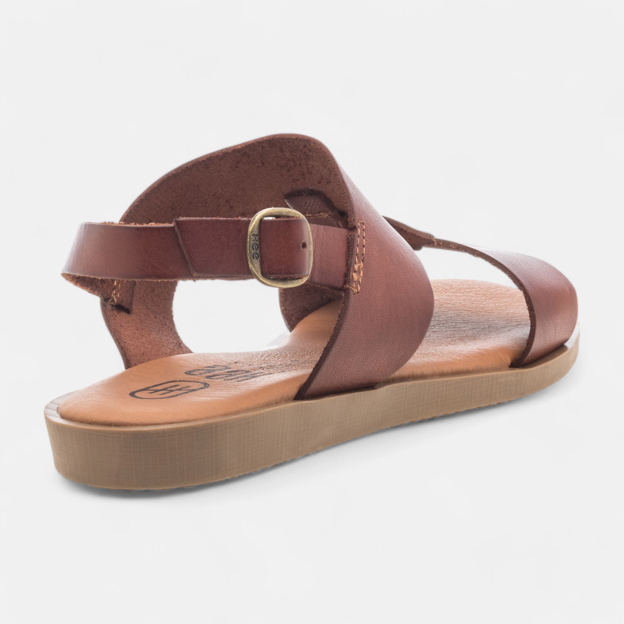 Nu-pieds Femme en cuir marron