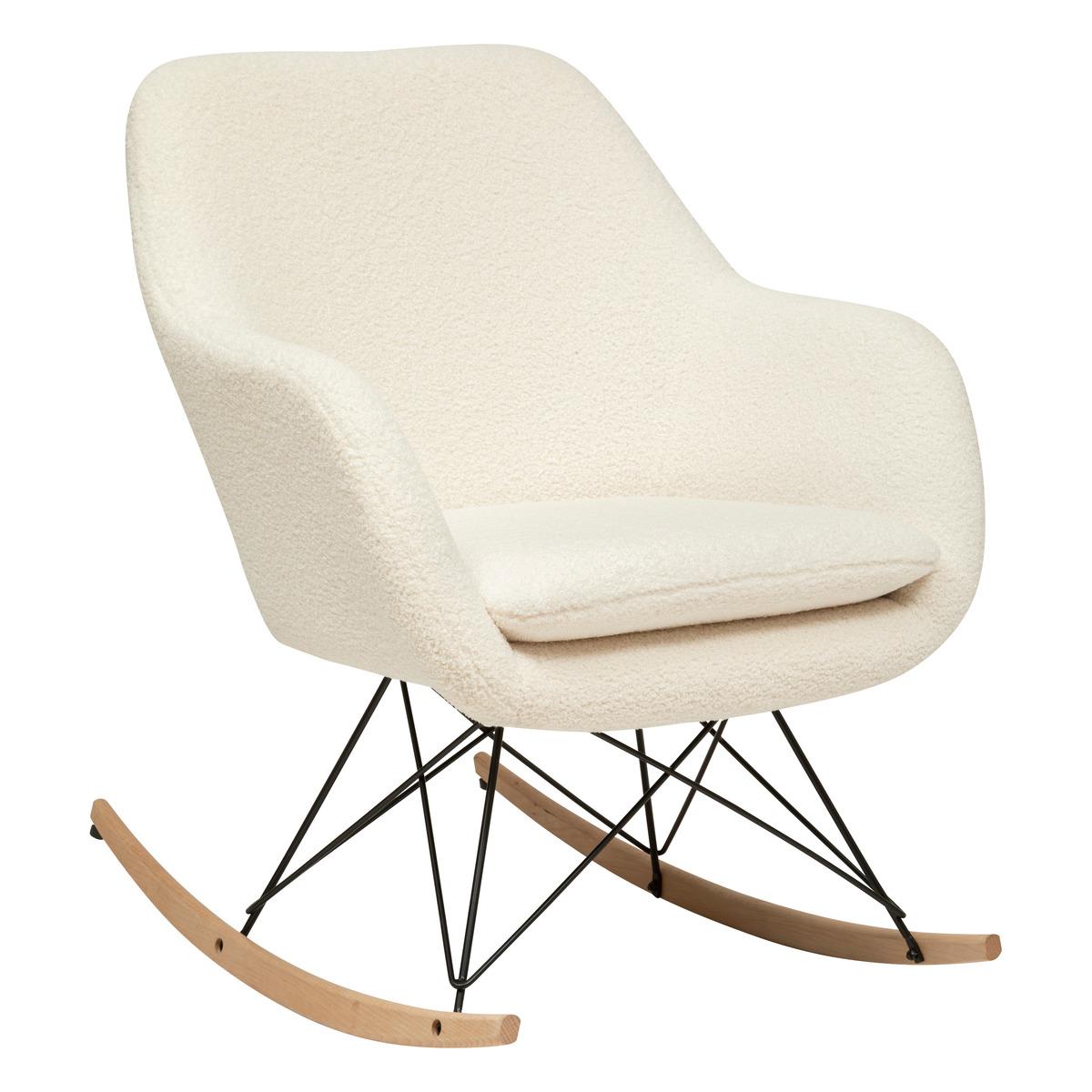 ROCKING CHAIR BOUCLE OLMETO BLANC