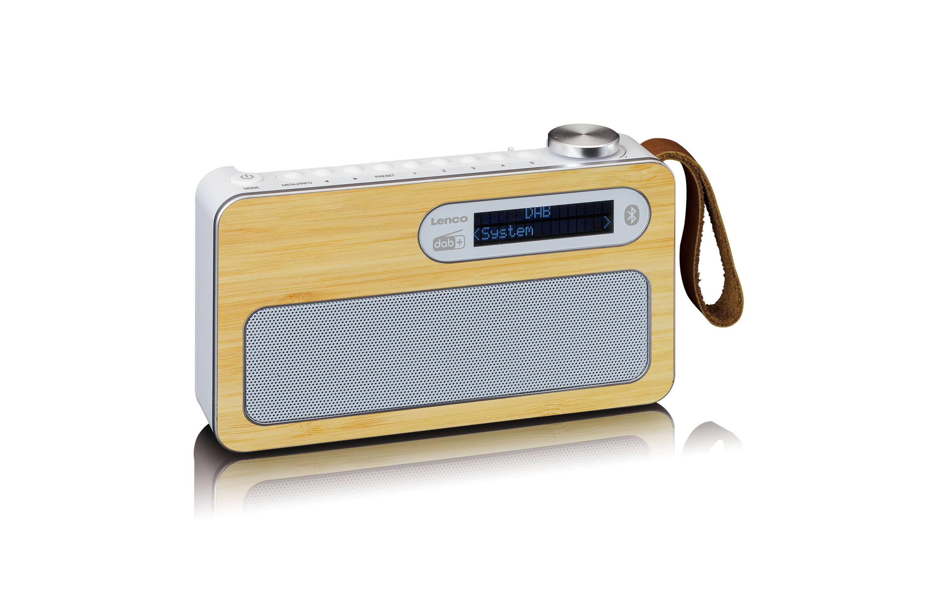 DAB+ Radio PDR-040 Bambus/WeissPortabler DAB+ / FM-Radio mit Akkubetrieb und Bluetooth