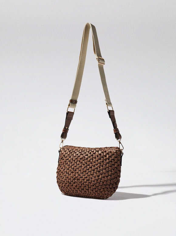 Bolsa de ombro de palha - marrom