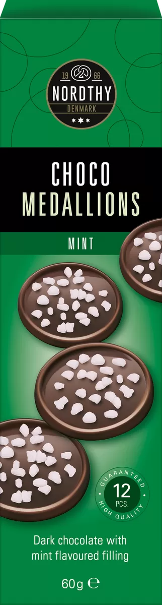 Nordthy Chokolade Medaljoner Mørk & Mint - 60 g