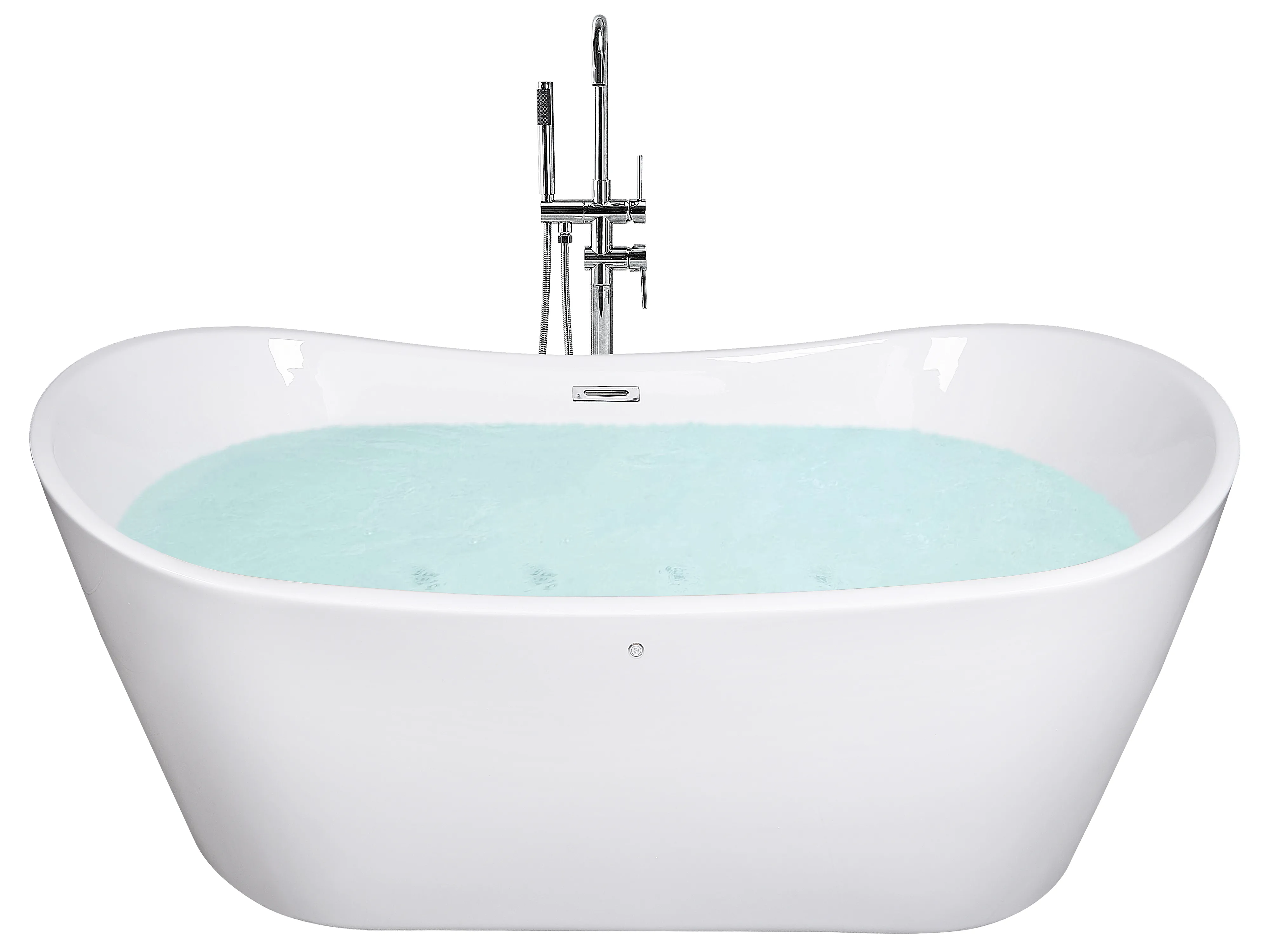 Vrijstaand bubbelbad met LED ANTIGUA 168 x 80 cm Wit