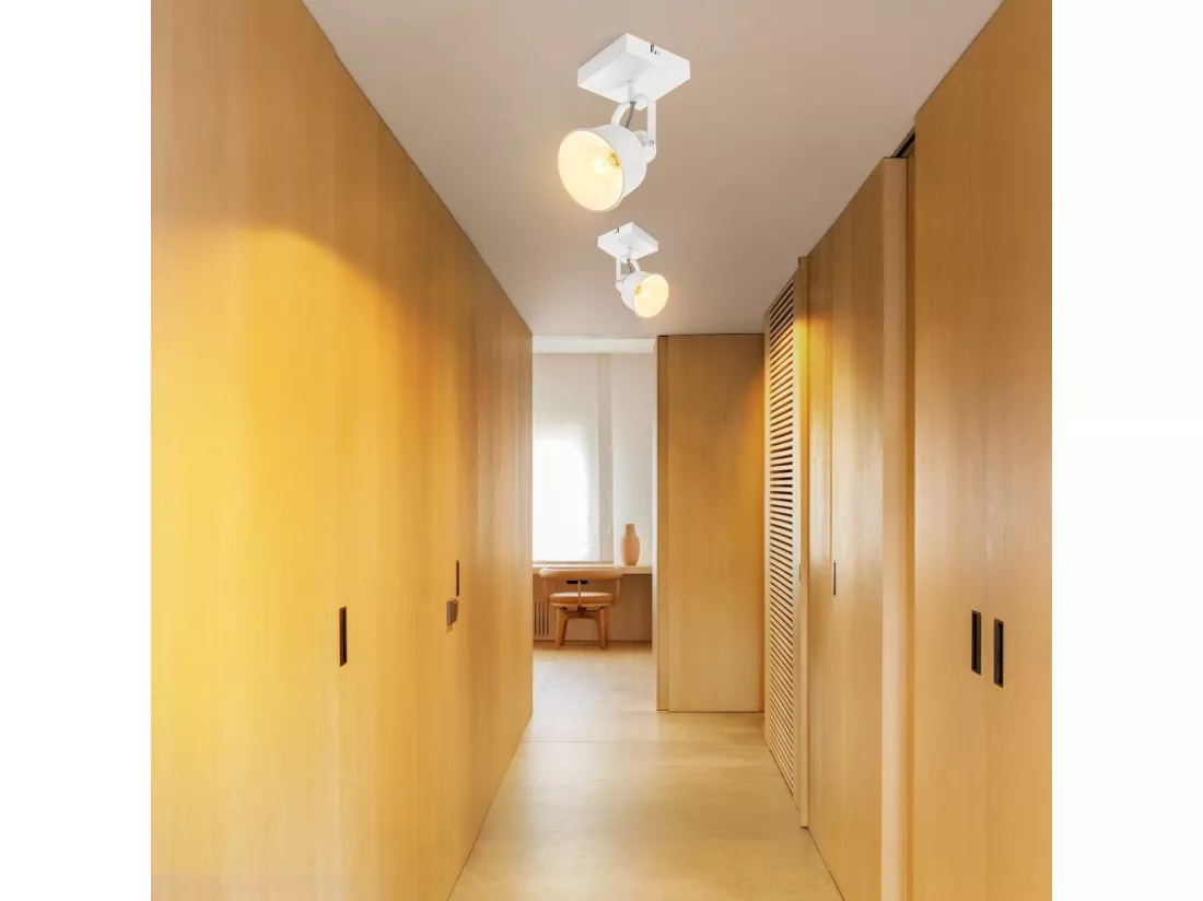 NETTLIFE Spot de plafond 1 flamme applique vintage E14 design rétro de haute qualité orientable 350° MAX.40W