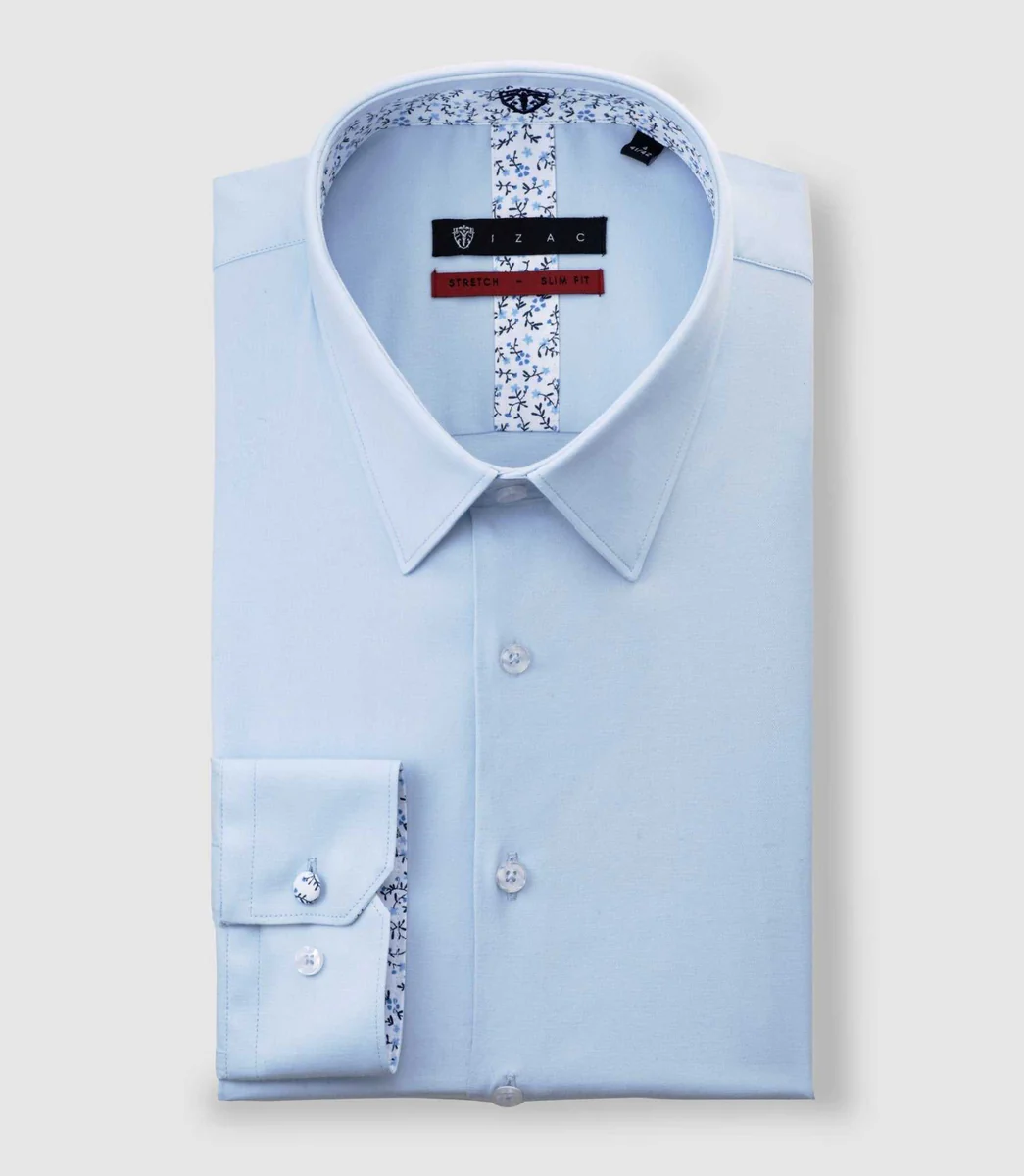 Chemise unie fantaisie ciel 