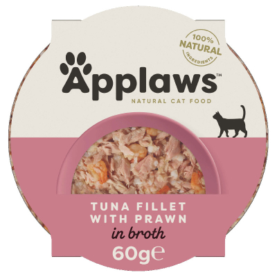 Applaws Cat Pot Tuna Fillet & Prawn 10x60g