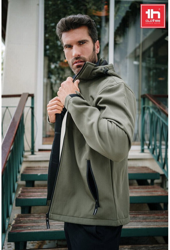 TH Clothes 30180 - Veste softshell pour homme en polyester et élasthanne