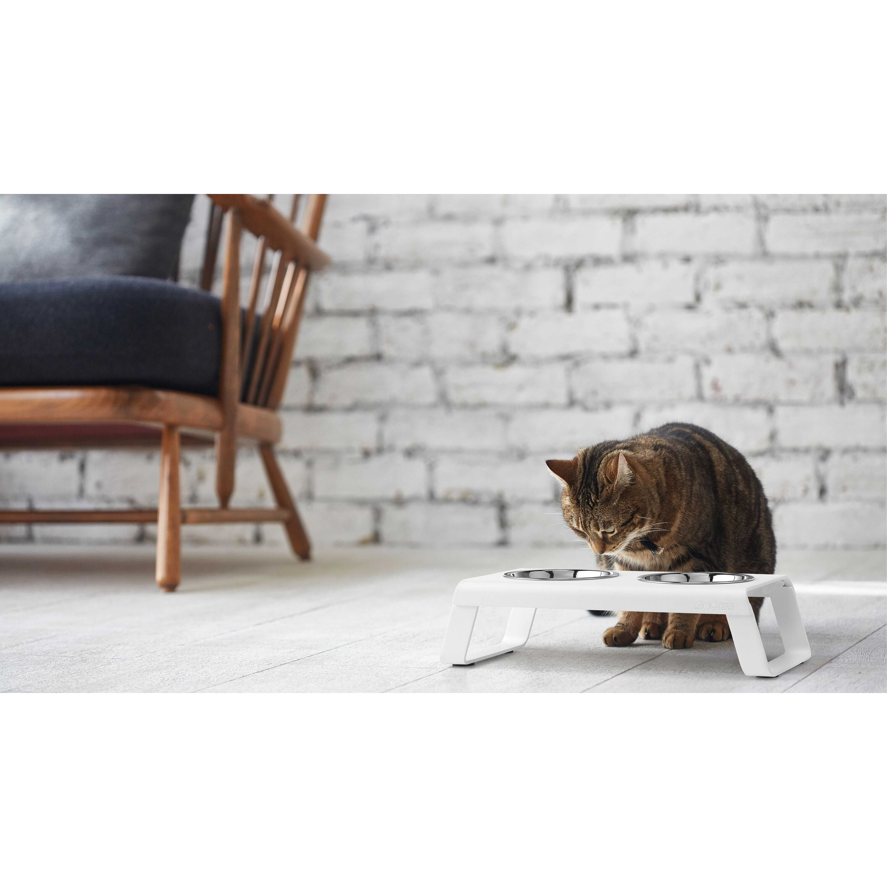 Desco kattenvoerbak aluminium zwart