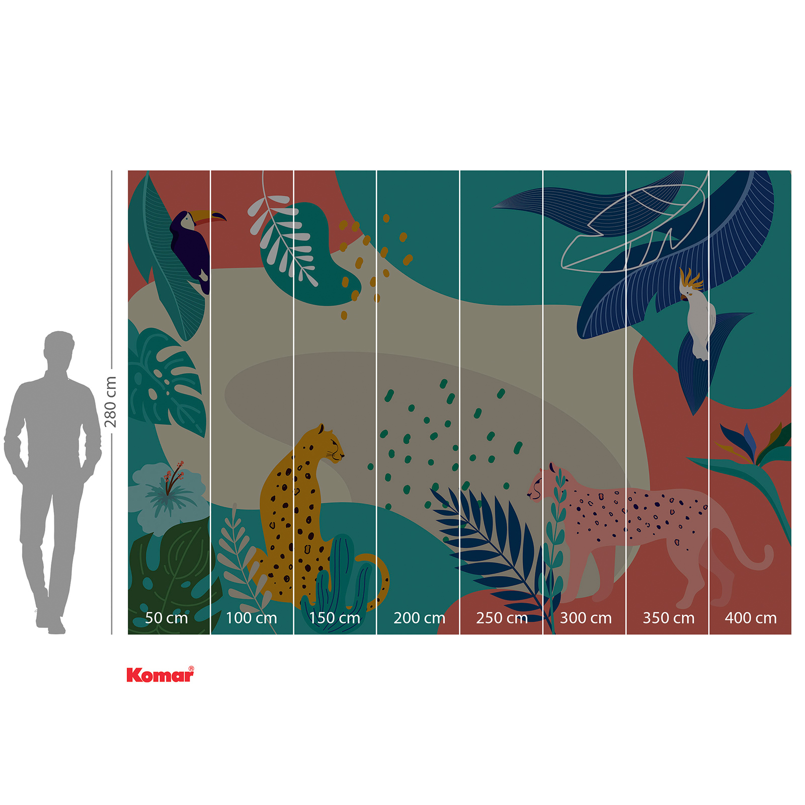 Vlies-Fototapete JUNGLE RENDEZVOUS - 400x280 cm
