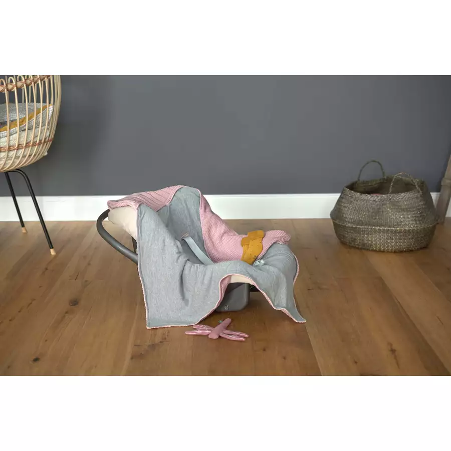 LÄSSIG Einschlagdecke dusky pink 78 x 78 cm
