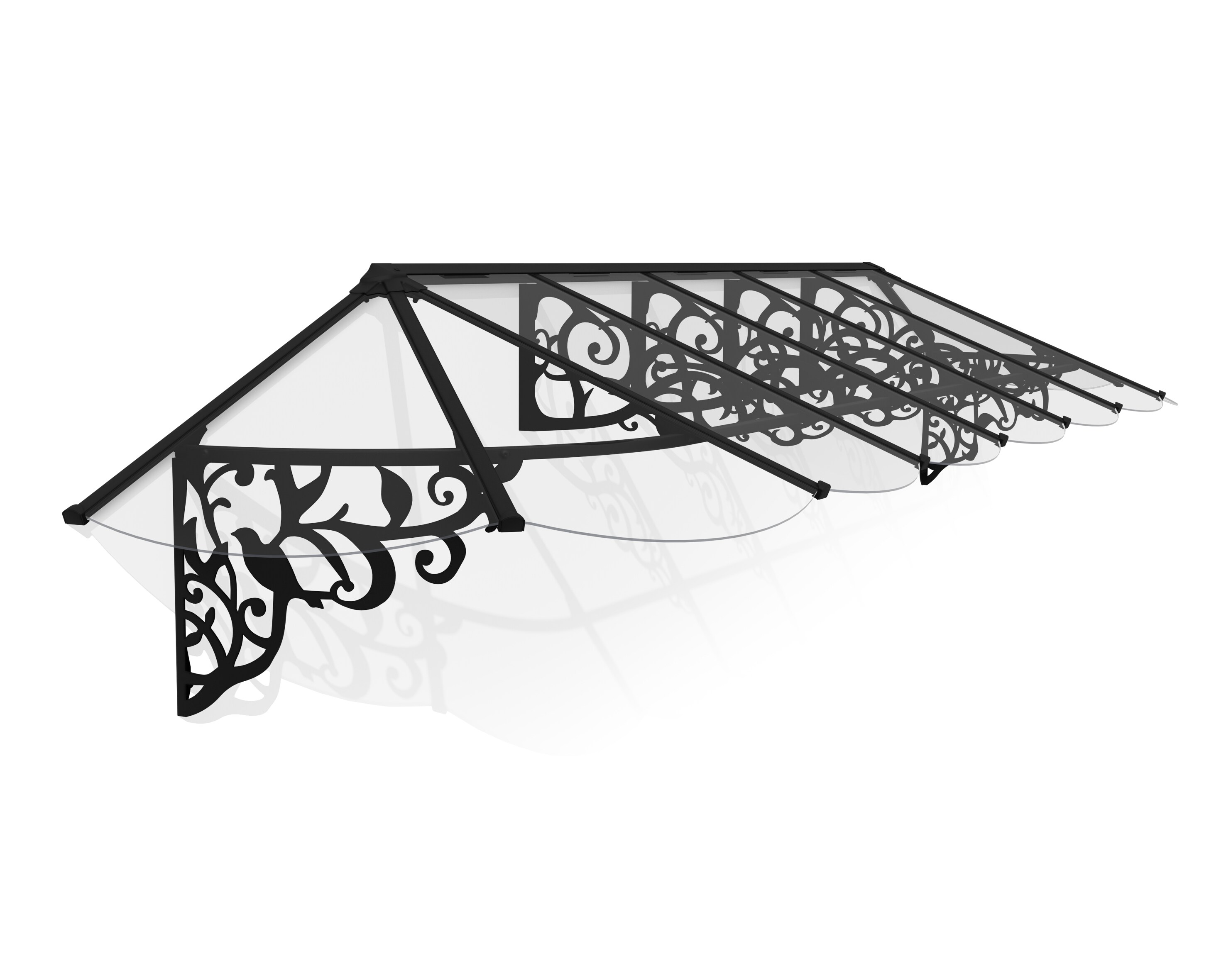 Canopia Vordach Lily 4.22 x 0.9schwarz klar Pultbogenvordach Überdachung