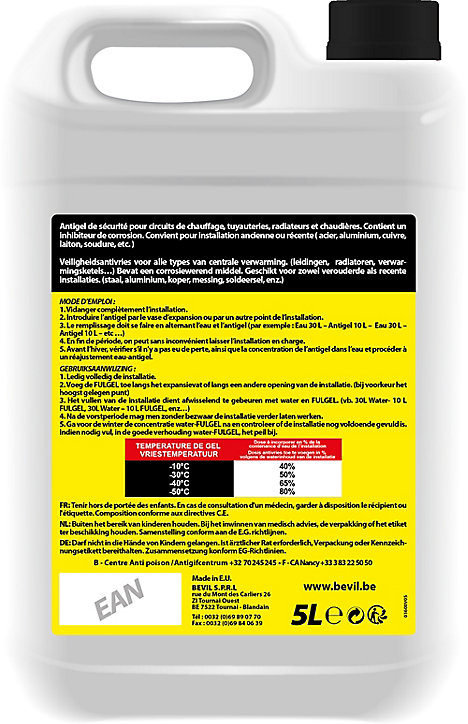 Antigel circuit de chauffage Fulgel Fulgurant 5L