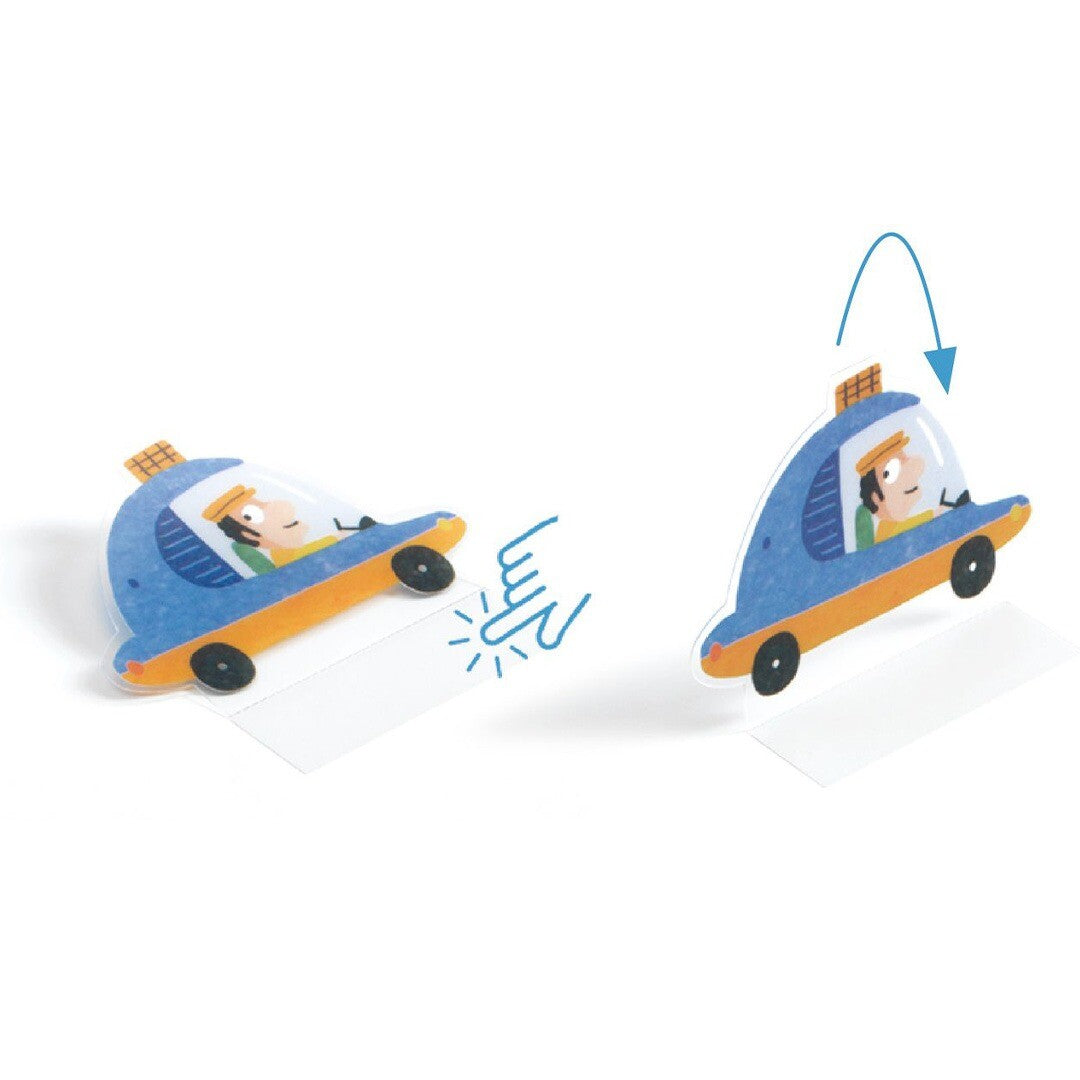 Djeco knutselset herbruikbare 3D stickers - vehicles
