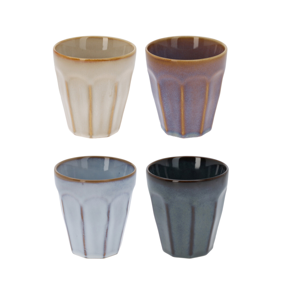 Becher Steingut 4er Set 250 ml
