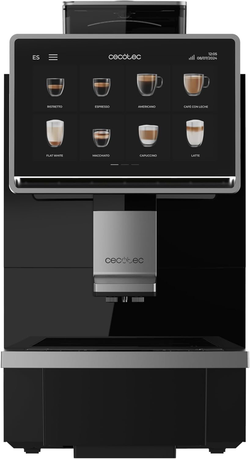 Cecotec Kommerzielle Superautomatische Kaffeemaschine Cremmaet Coffice. 2900W, Touchscreen, Gleichmäßiger Mahlgrad, 1 Mahlwerk, 26 Getränke, 1 kg Bohnenbehälter, 2L Wassertank