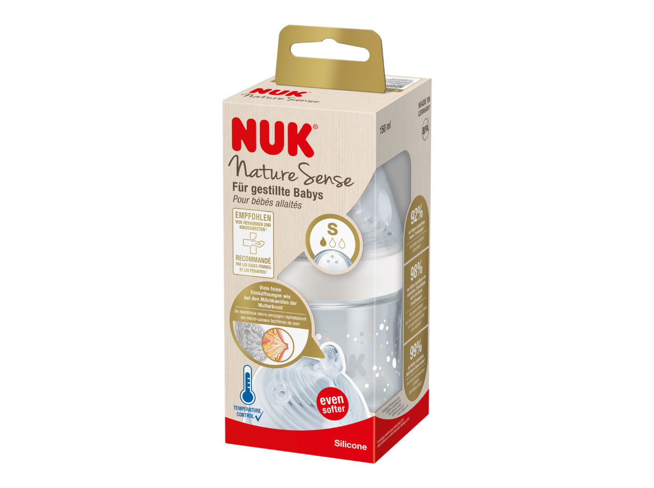 BIBERÃO NUK FOR NATURE SIL. CREME 150ML S
