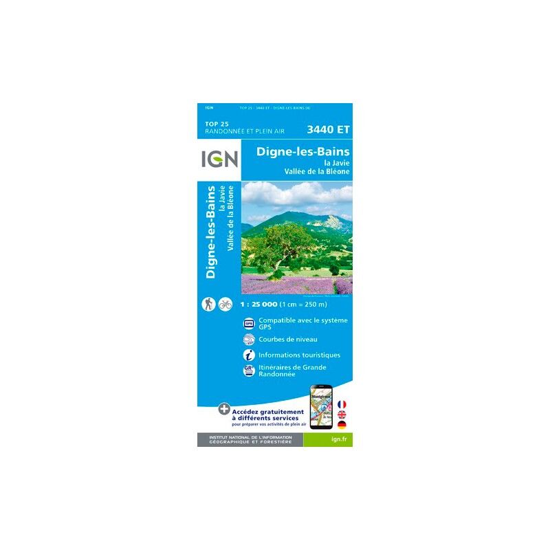 Digne-Les-Bains / La Javie / Vallée De La Bleone - Carte topographique