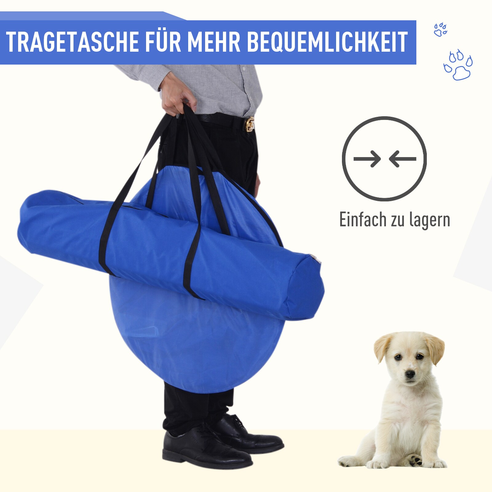 PawHut Haustier-Trainingsset inklusive Tasche weiß, blau, orange 328 x 300 x 94,5 cm (BxTxH)
