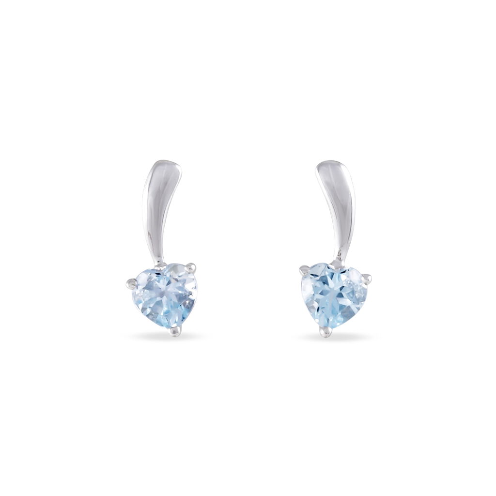 Boucles D'oreilles Pendantes Bertine Or Blanc Topaze