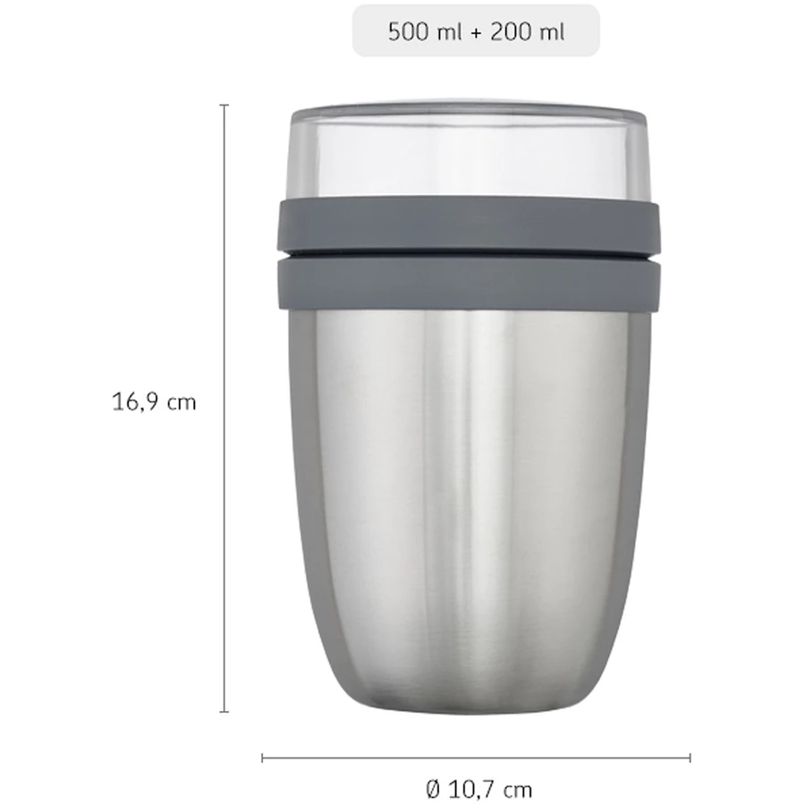 Mepal Thermo-Lunchpot + Faltbarer Löffel Ellipse 500 + 200 ml silber
