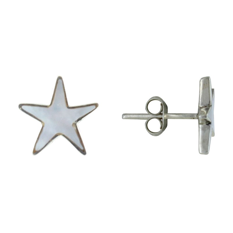 Boucles d'Oreilles Argent Etoile et Nacre - Classics